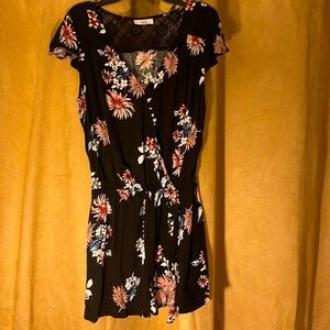 Black Floral Romper